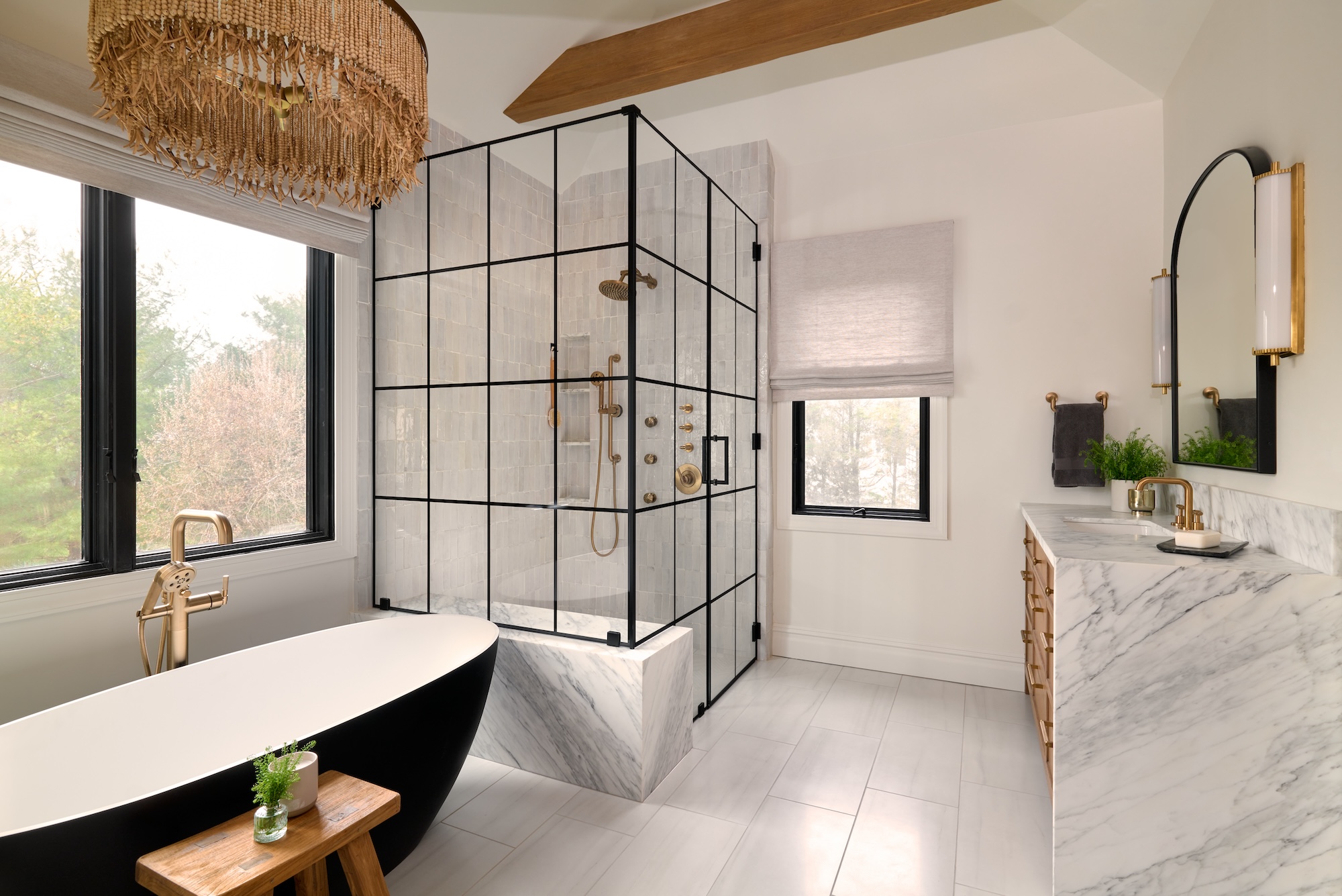 Custom Roman Shades Bathroom by Bartholomew Studio Photographers