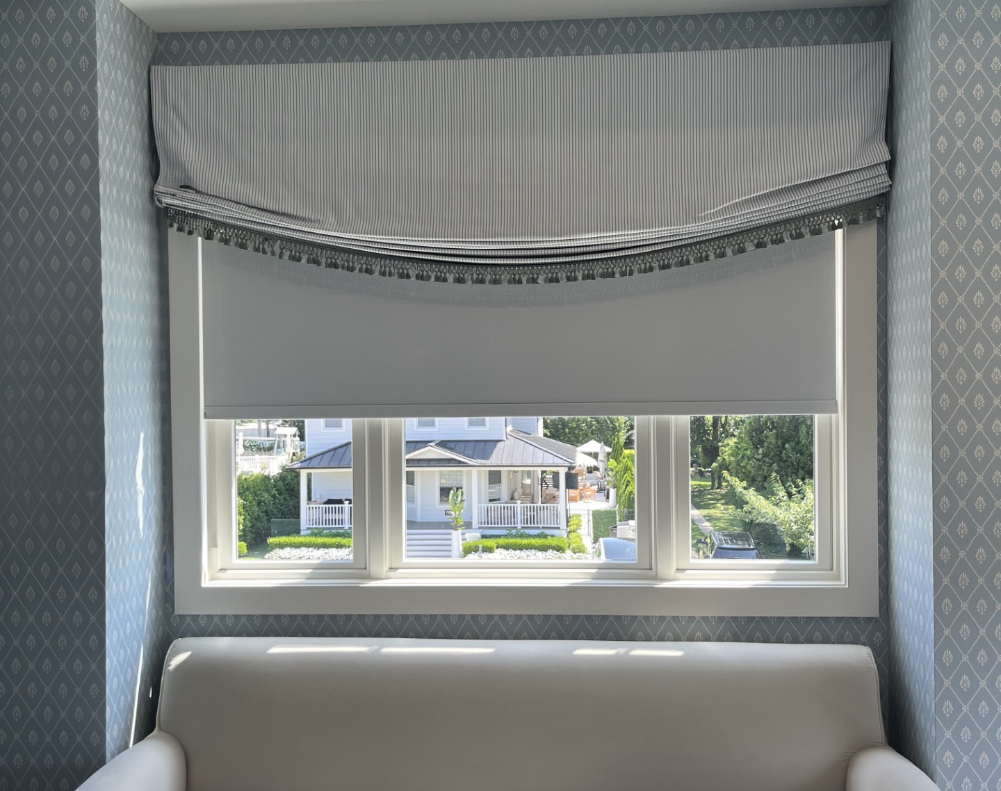 Hunter Douglas Roller Shade And Relaxed Roman Shade Window Treats Inc