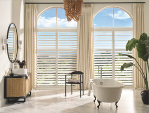 Palm Beach Standard Hinged Bathroom Shutters Window Treats