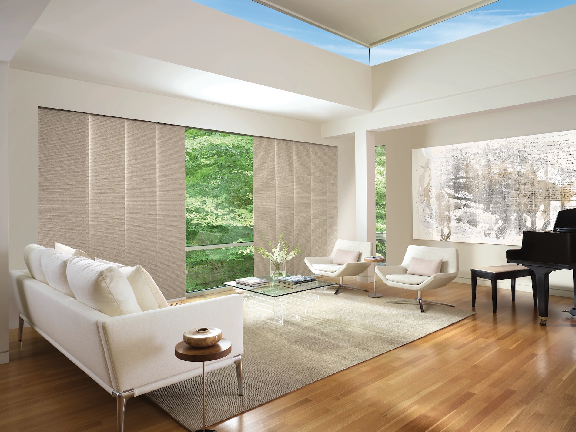 Skyline Powerview Solar Shades In Living Room