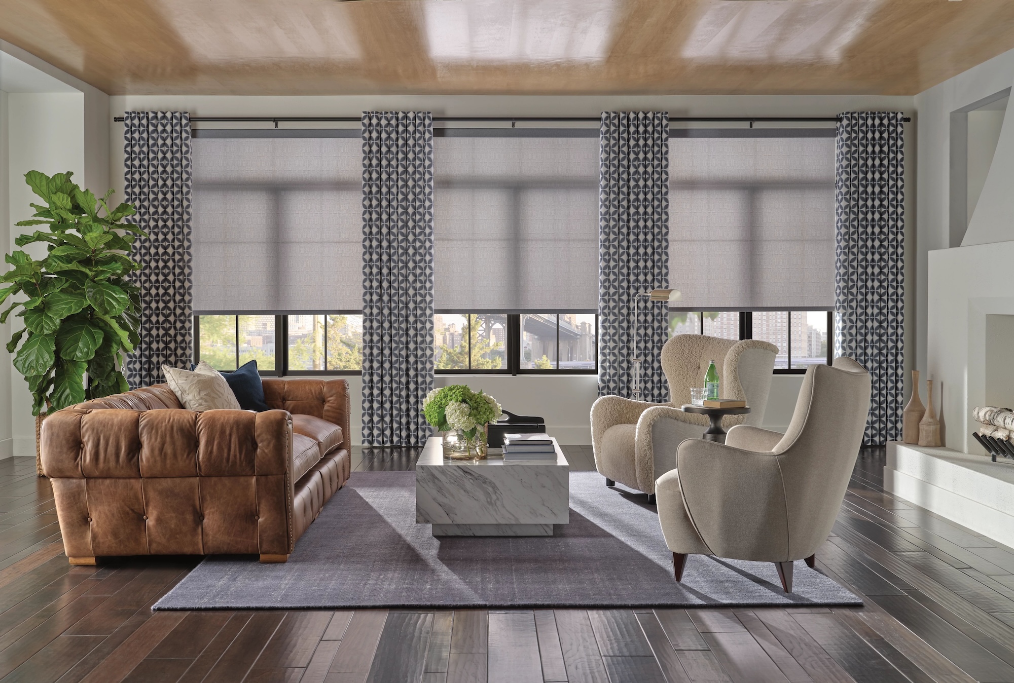 Window Treats Hunter Douglas Designer Roller Shade With Powerview Window Treats Inc